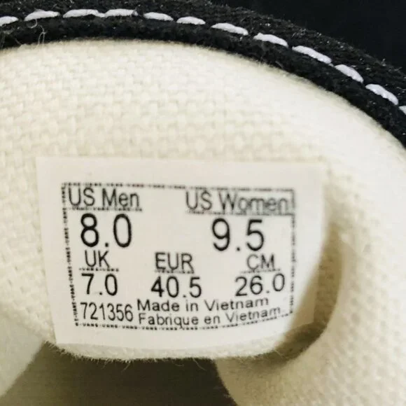 Vans Off The Wall New without Tag Shoes Canvas Sneakers Men 8 Women 9.5 Black - Picture 13 of 14